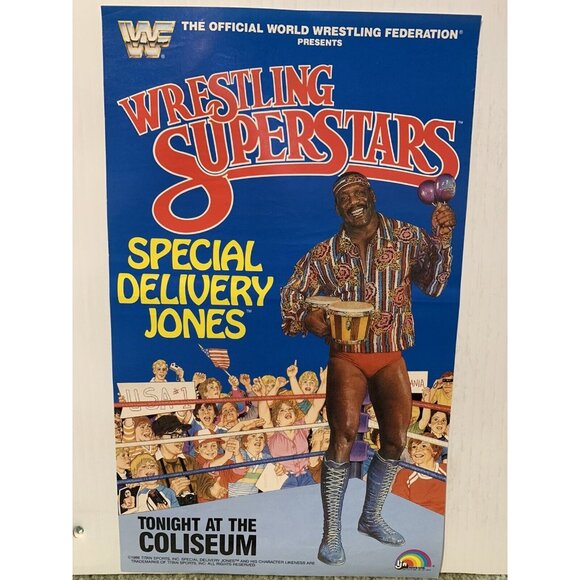 1986 WWF LJN RARE “Special Delivery Jones” 12” Poster Titan Sports Wrestling WWE - Picture 1 of 1